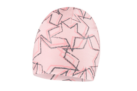 Broel KINGA czapka dla dziewczynki dwustronna różowa