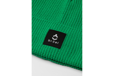 Broel RUFFIO czapka z podwinięciem prążkowana zielona