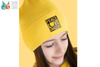 Broel BOJA czapka dla dziewczynki prążkowana kotek żółta                