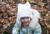
                    BROEL Dafi czapka na zimę dla dziewczynki futerko kotek ecru
                