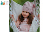 Jamiks Katrina organic czapka dla dziewczynki falbanki brudy róż