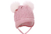 Pupill Ville czapka dla dziewczynki dwa pompony królik różowa